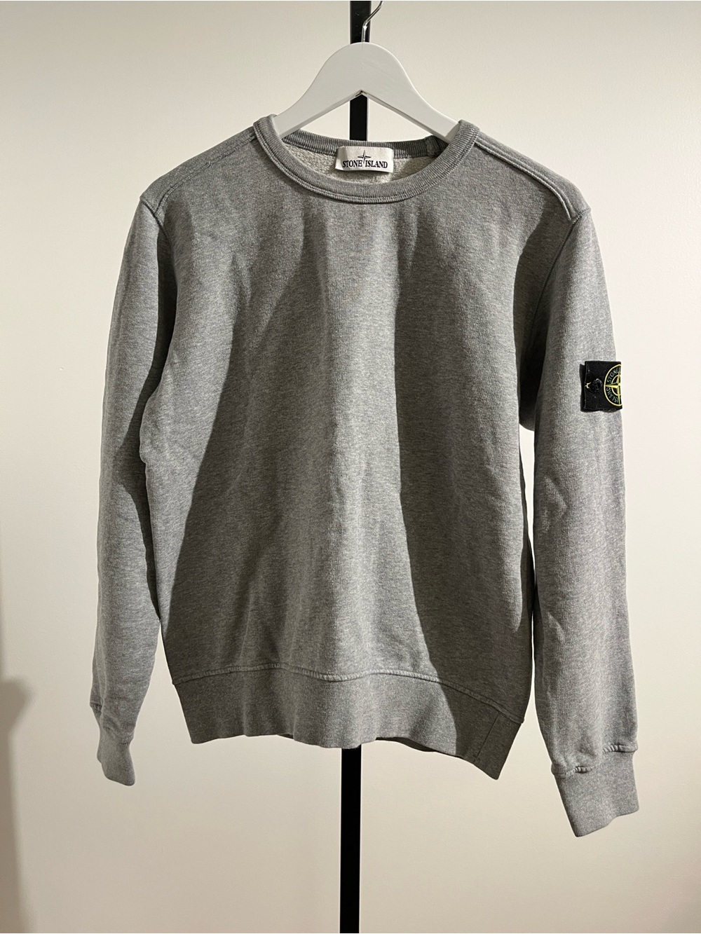 Stone Island Compass-badge Cotton Sweatshirt Grey Crewneck - Picture 2 of 9